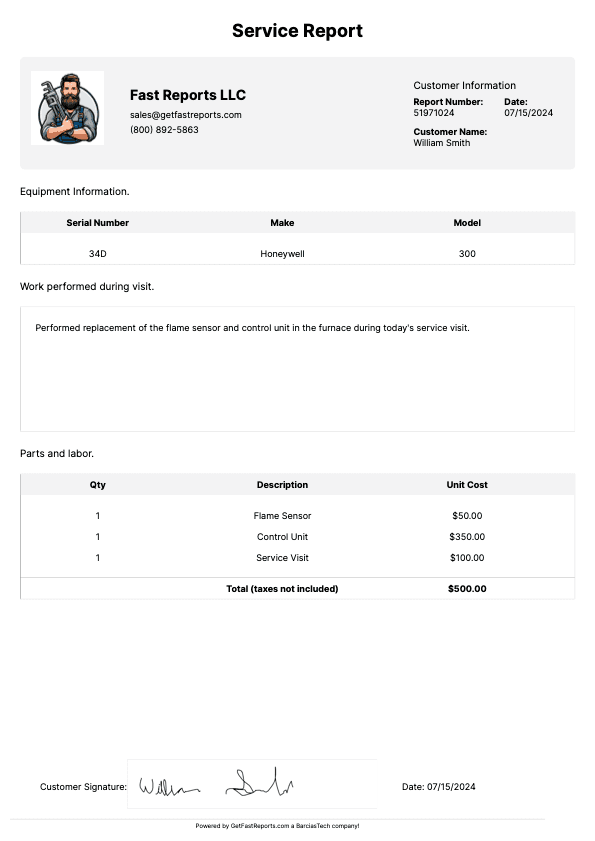 Field Service Report